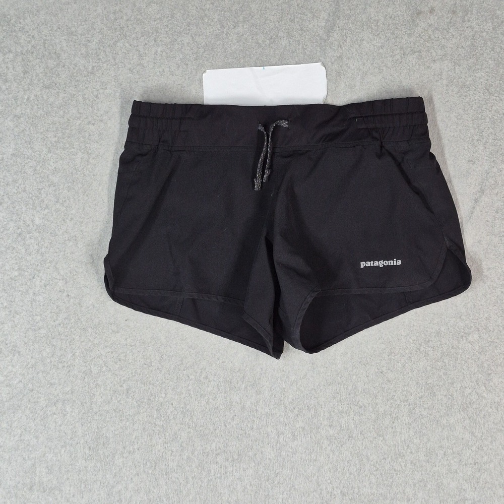 Patagonia Women Activewear Shorts XS Black Nine Trails Logo Stretch Pockets